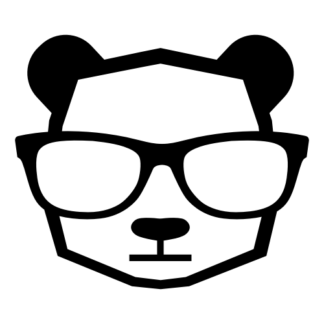 Intellectual Panda Wearing Glasses Decal (Black)